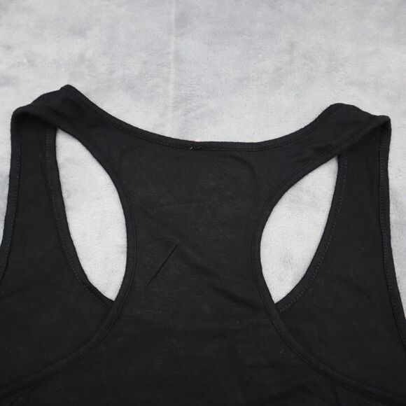 Mon Amour Shirt Womens Black Sleeveless Scoop Neck Racerback Graphic Tank Top - Picture 9 of 13